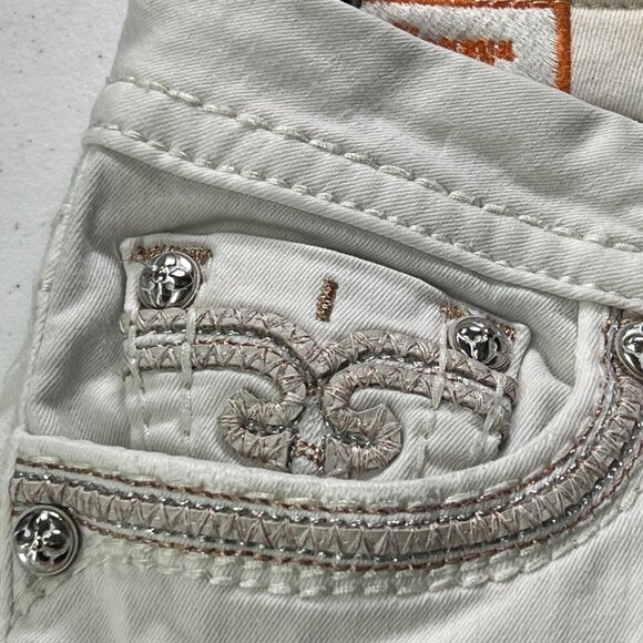 Rock Revival Hanaya Crop Jeans Womens 28 White Stretched Denim Ankle - Picture 10 of 13